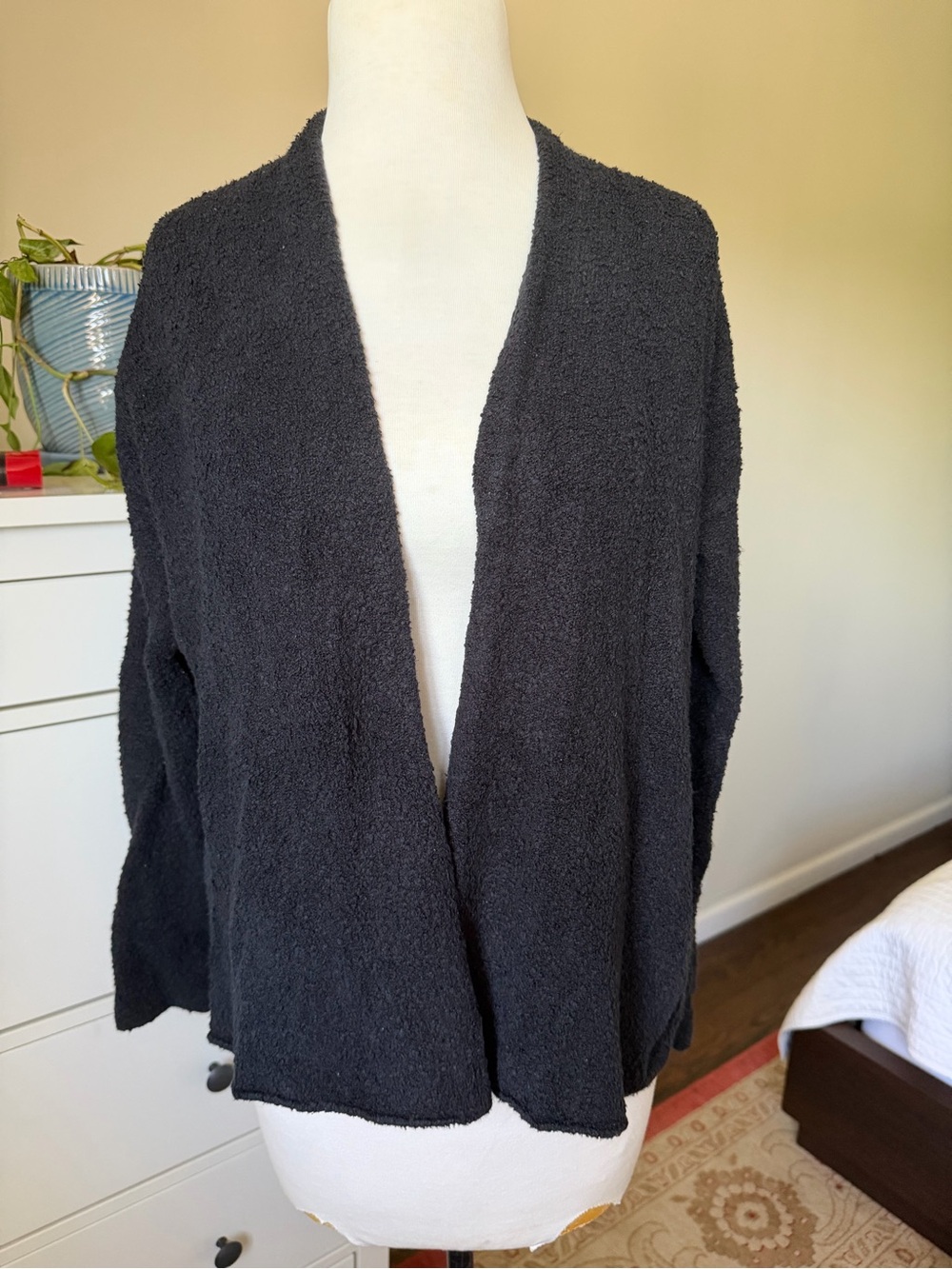 Eileen Fisher Bouclé Open Front Cardigan Minimalist Lagenlook